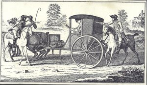 Highwaymen James MacLaine and William Plunkett rob the Earl of Eglinton on Hounslow Heath, 26 June 1750 by English School