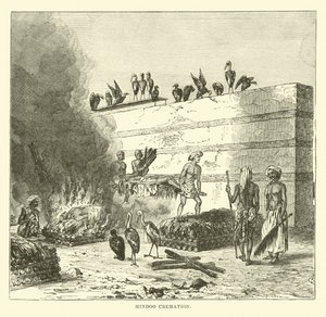 Hindoo Cremation by English School
