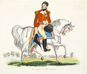 His Royal Highness, The Prince Regent of Great Britain, Illustration from An Historical Account of the Battle of Waterloo by William Mudford, 1816