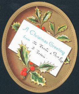 Holly and Berries on Plaque