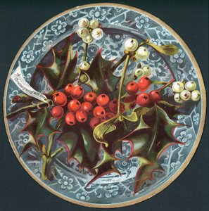 Holly and Mistletoe on a Plate