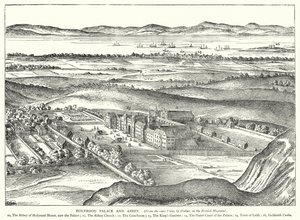 Holyrood Palace and Abbey (engraving) by English School