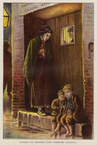 Homeless mother and children in Victorian Britain by English School