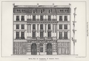 Hotel, Rue Du Faubourg St Honore, Paris by English School