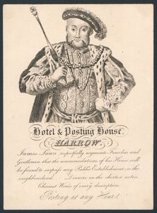 Hotel and Posting House, Harrow, trade card