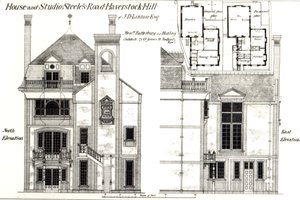 House and Studio, Steeles Road, Haverstock Hill, from The Building News, 9th February 1877 by English School