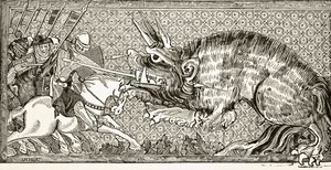 How Alexander Did Battle with the Beast, After a Miniature in a 13th Century Manuscript, from 