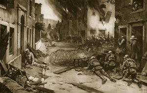 How the Italians drove the Austrians out of burning Asiago in June, 1916, and stayed their thrust towards the Venetian Plains by English School