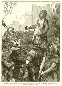 Hubert de Burgh urging the Garrison of Dover to Resist the landing of the French, 1217 by English School