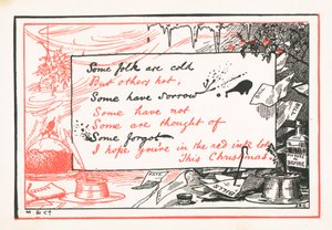 In The Red, In The Black, Christmas Card by English School