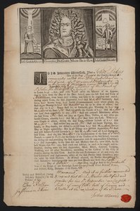 Indenture of apprenticeship for a boy from the Bluecoat charity school in Westminster, London by English School