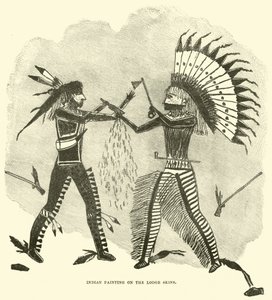 Indian painting on the lodge skins by English School
