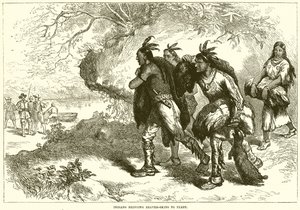Indians Bringing Beaver-Skins to Fleet by English School