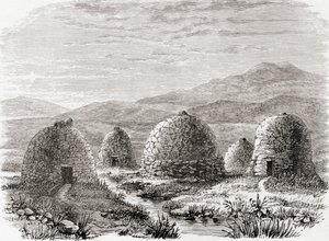 Inhabited huts on Uig, Island of Lewis in the Outer Hebrides in 1859, from 