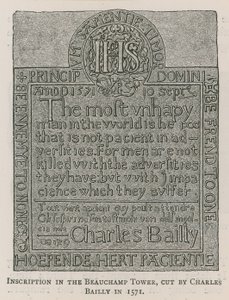 Inscription in the Beauchamp Tower by English School