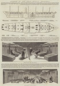 Interior of "The Great Britain" Steam-Ship by English School