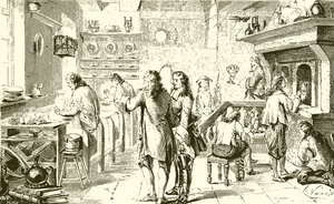 Interior of a Pottery in Dresden by English School