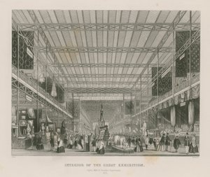 Interior of the Great Exhibition, 1851, Ceylon, Malta and Canadian Departments by English School