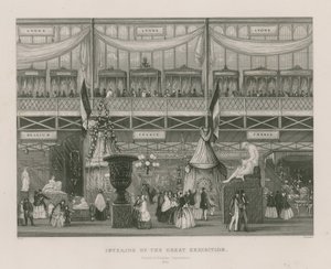 Interior of the Great Exhibition, 1851, French and Belgium Department by English School