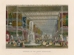 Interior of the Great Exhibition, from transept looking east by English School