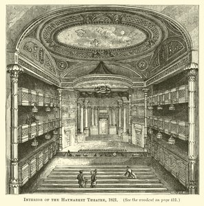Interior of the Haymarket Theatre, 1821 by English School