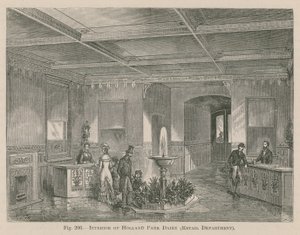 Interior of the Holland Park Dairy, retail department by English School