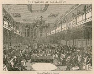 Interior of the House of Commons, Westminster, London by English School