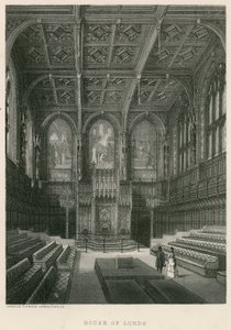 Interior of the House of Lords, Westminster, London by English School