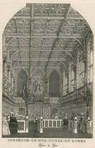 Interior of the House of Lords, Westminster, London, from the Bar by English School