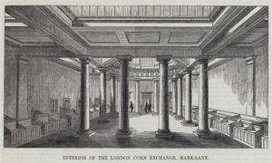 Interior of the London Corn Exchange, Mark-Lane by English School