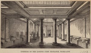 Interior of the London Corn Exchange, Mark Lane by English School