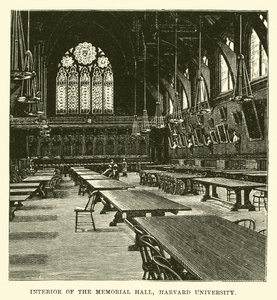 Interior of the Memorial Hall, Harvard University by English School