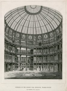 Interior of the New Coal Exchange, Thames Street by English School