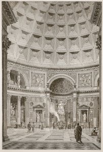 Interior of the Pantheon at Rome (restored) by English School