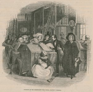 Interior of the Prerogative Will Office, Doctors Commons, London by English School