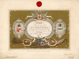 Invitation to a Banquet at the Guildhall, London, on 9 November 1853 by English School