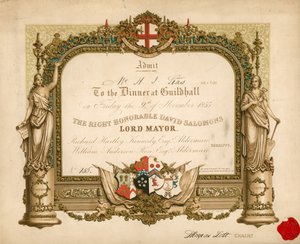 Invitation to a Banquet at the Guildhall, London, on 9 November 1855 by English School