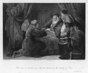 Isaac blessing Jacob, Genesis XXVII, 22