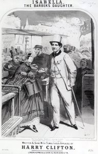 Isabella the Barbers Daughter, Advert for the Music of Harry Clifton, 1865 by English School