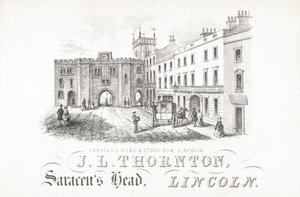 J L Thornton, Saracens Head and Stone, Lincoln by English School