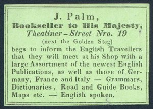 J Palm, Bookseller to His Majesty