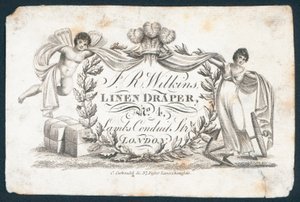 J R Wilkins, Linen Draper, Trade Card by English School