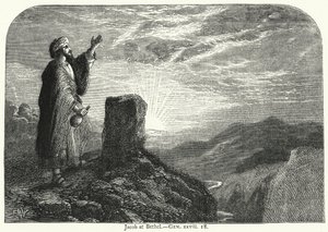 Jacob at Bethel, Gen xxviii 18 by English School