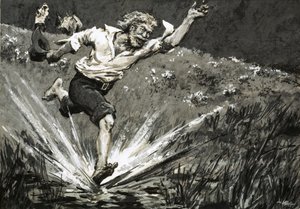 James Bruce rushing for what he thought was the Blue Nile