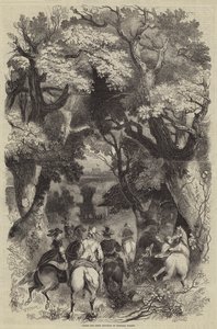 James the First hunting in Windsor Forest by English School