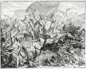 Jan Zizka on the winning side at the Battle of Grunwald in 1410, 1882 by English School