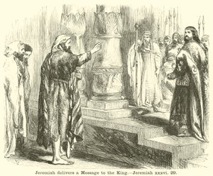 Jeremiah delivers a Message to the King by English School