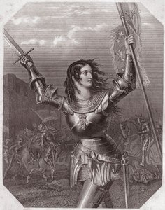 Joan of Arc (Henry VI tragedy in five acts) - in - Galerie des femmes de Shakespeare, collection of forty-five serious portraits by the first artists of London, enriched with critical and literary notices around 1838 - from Gallery of the women o by English School