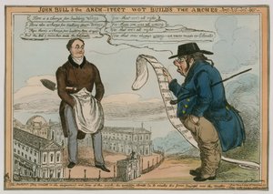 John Bull and the Architect who builds the arches etc by English School