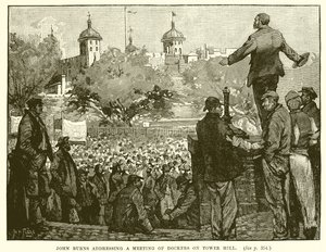 John Burns Addressing a Meeting of Dockers on Tower Hill by English School